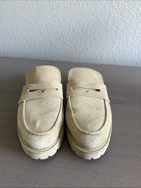 Women’s Suede Slip-On Loafers in Beige